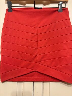 Basic House Red Bandage-Style Mini Skirt